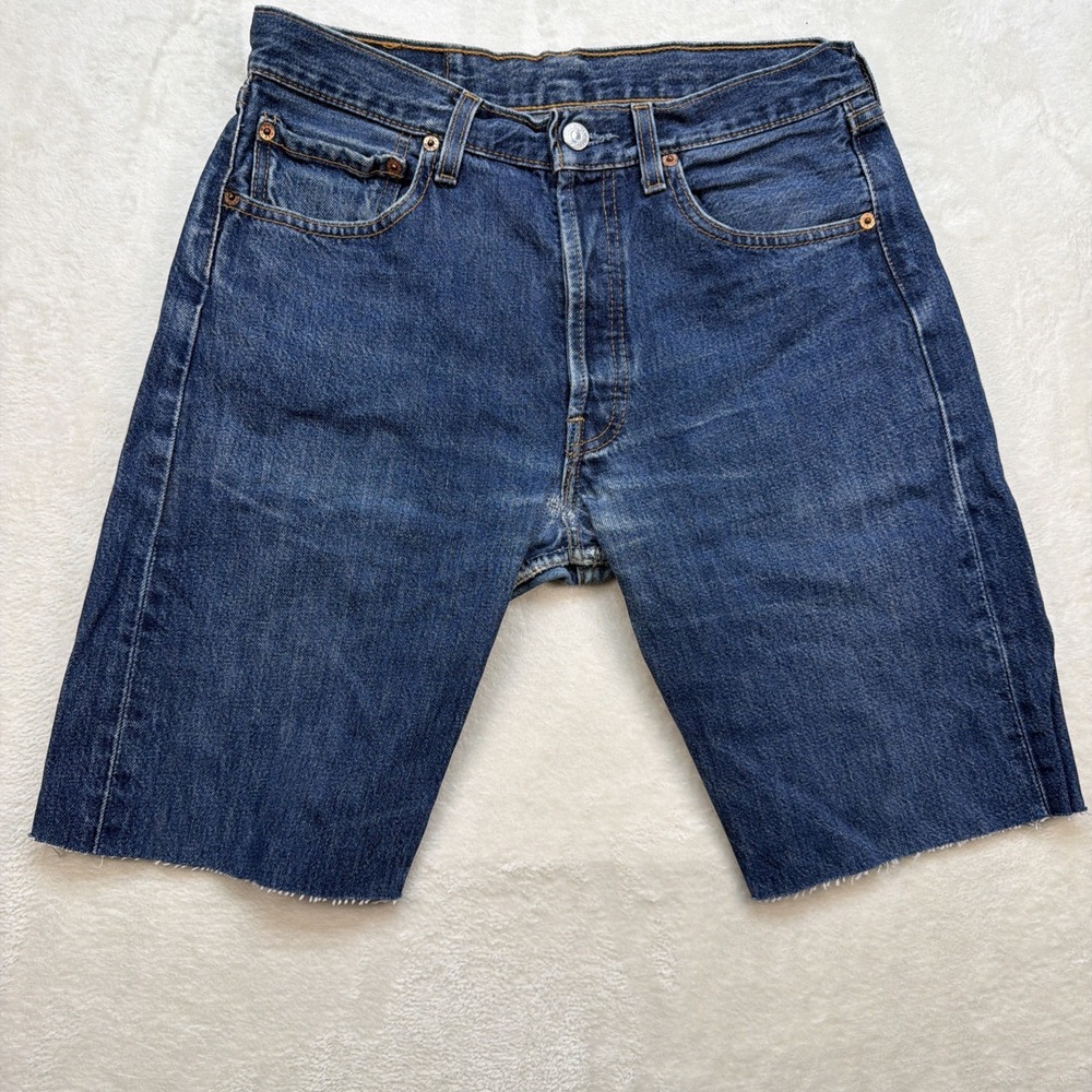 Levi's 501 Cutoff Shorts Mens 31 Button Fly Denim Jean Shorts Straight Fit